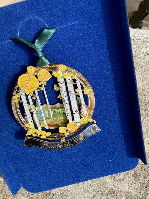 Bedford, PA “Autumn Woods” Ornament – Handcrafted Brass Christmas Ornament - Juli's Wearable Art
