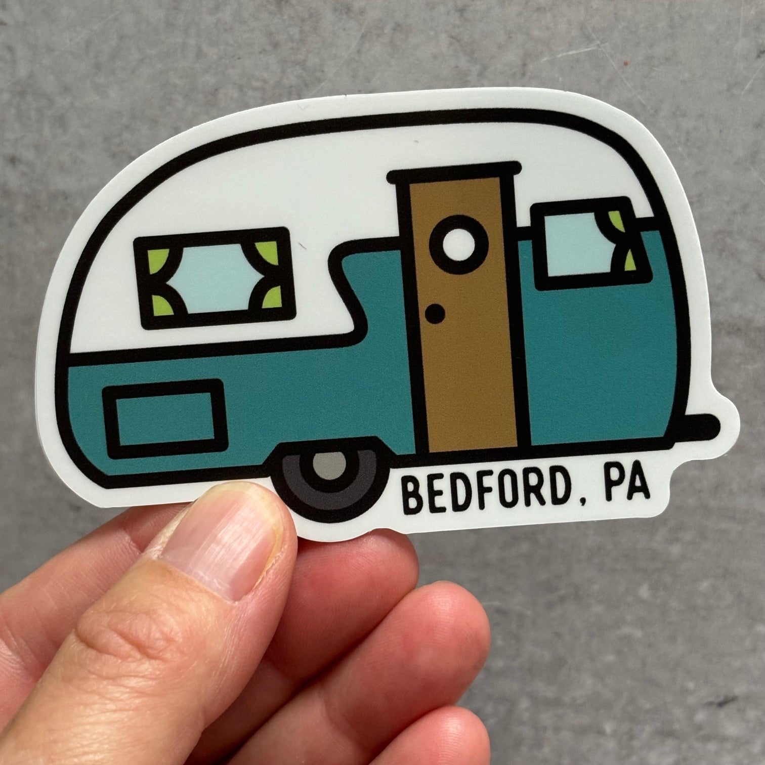 Bedford PA Blue Camper Sticker - Juli's Wearable Art