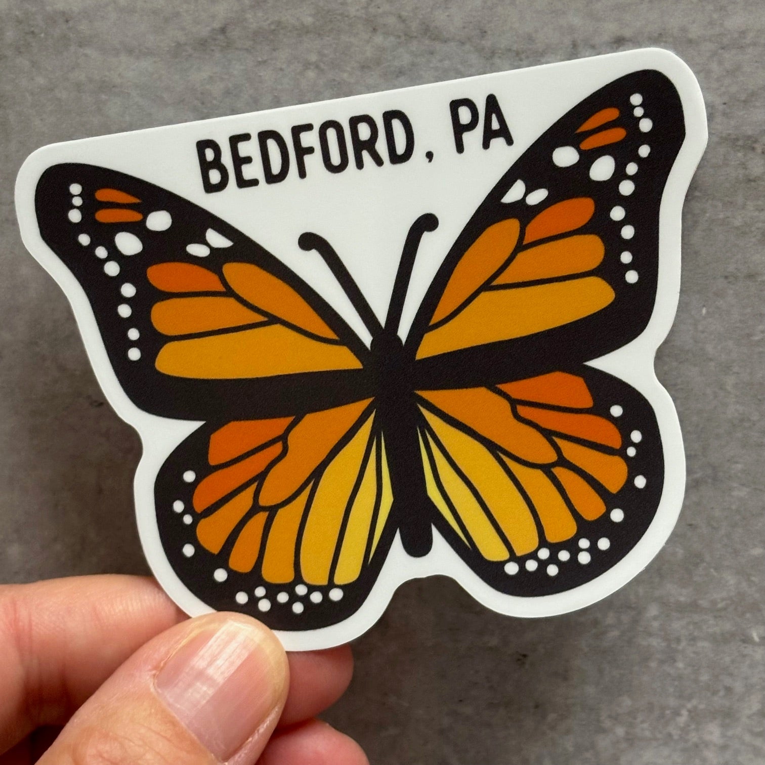 Bedford PA Bright Butterfly Sticker - Juli's Wearable Art