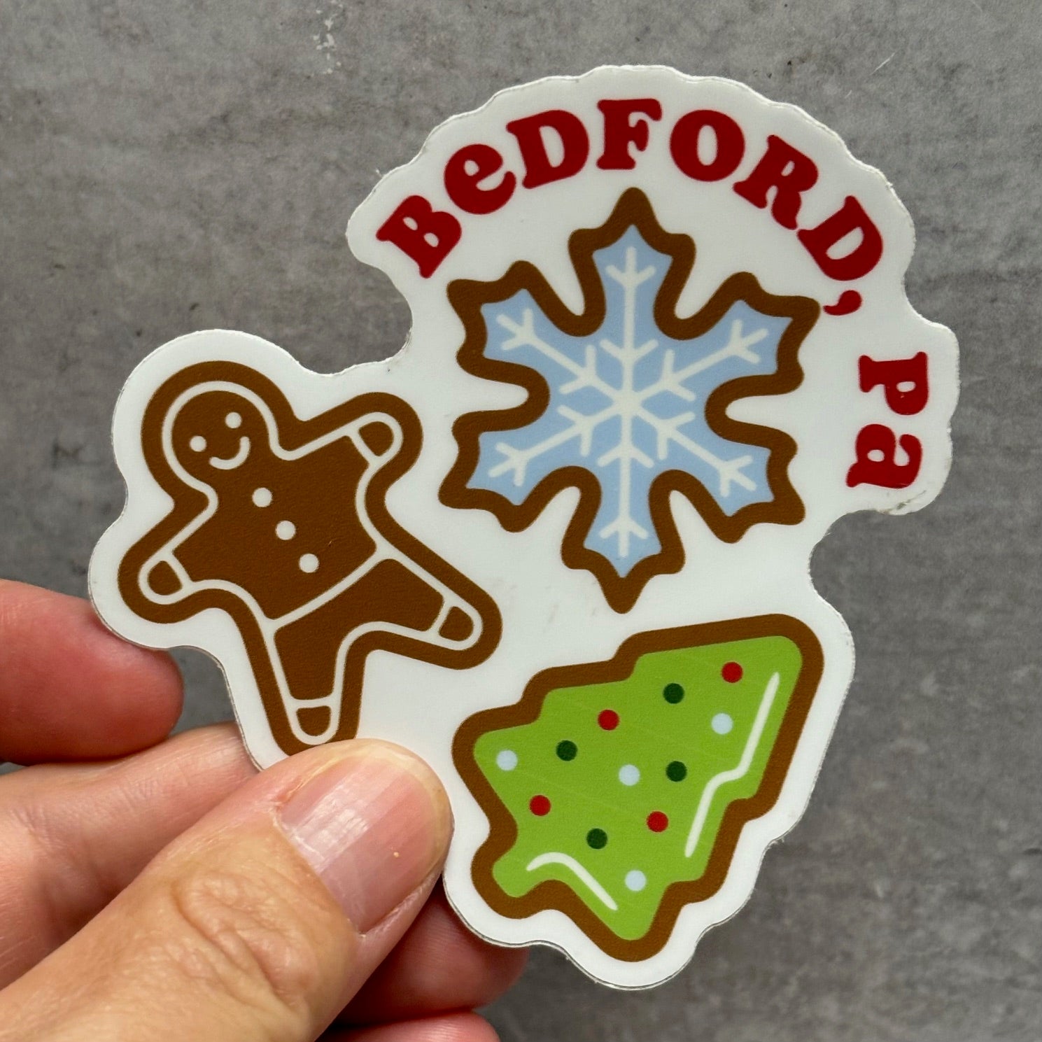 Bedford PA Christmas Cookie Sticker - Juli's Wearable Art