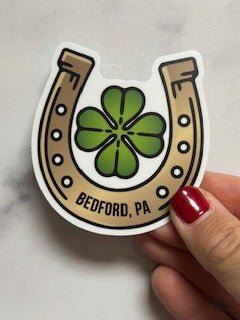 Bedford PA - Clover & Horseshoes Sticker - Juli's Wearable Art
