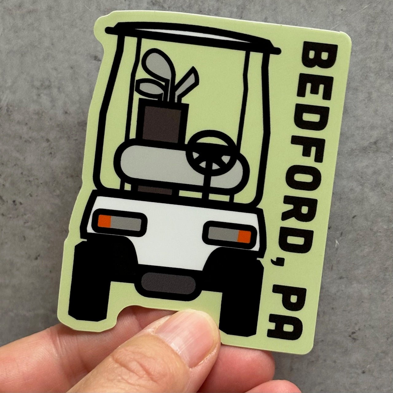 Bedford PA Golf Cart Sticker - Juli's Wearable Art