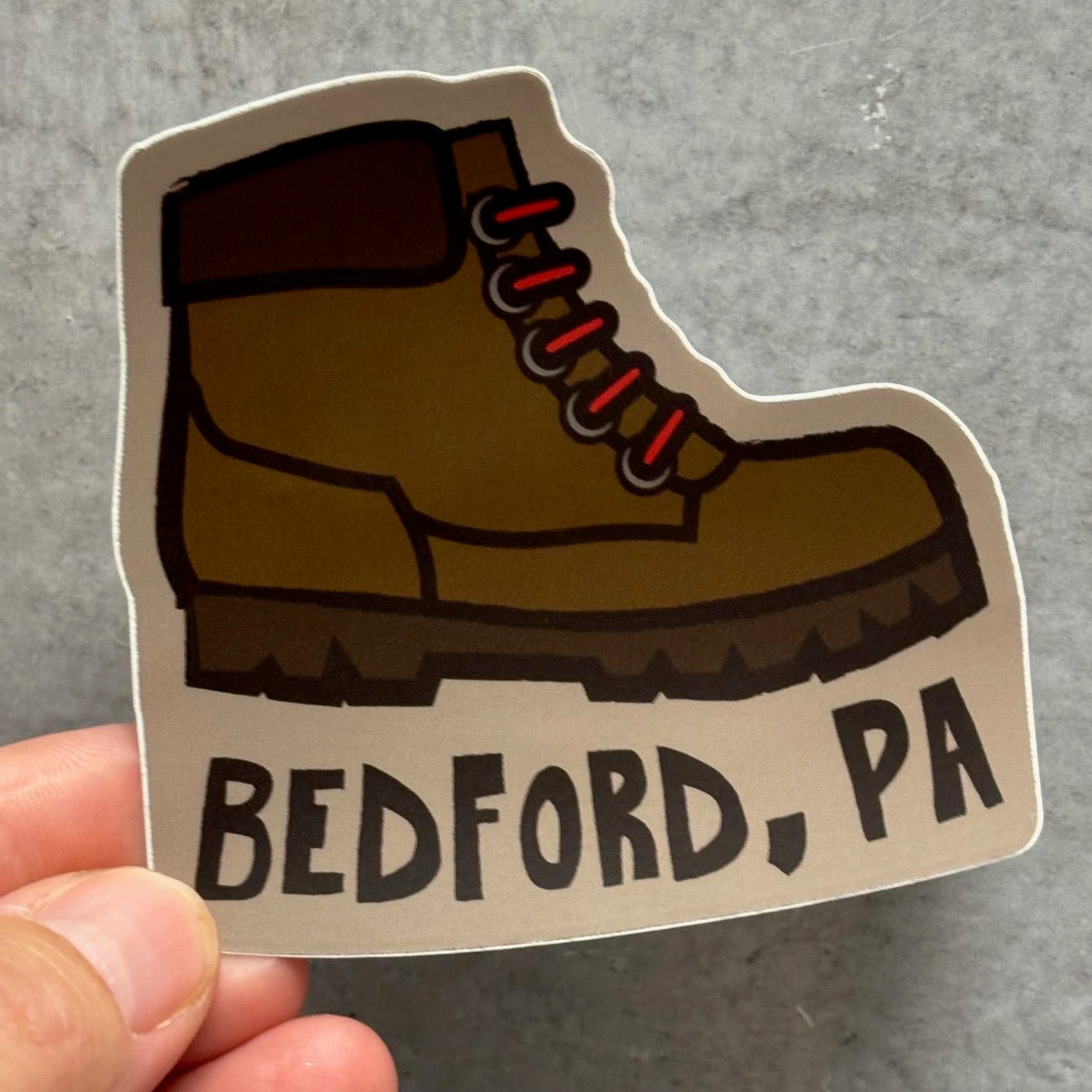Bedford PA HIking Boot Sticker - Juli's Wearable Art
