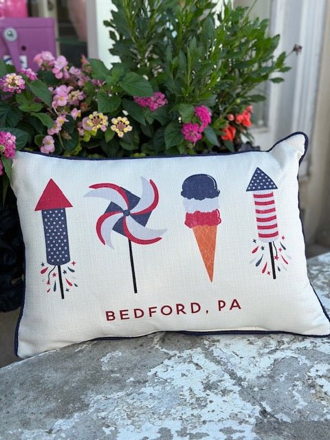 Bedford PA - July 4th Patriotic Pillow - Juli's Wearable Art