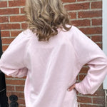 Bedford Pennsylvania V - Neck Sweatshirt | Baby Pink - Juli's Wearable Art