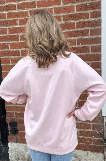 Bedford Pennsylvania V - Neck Sweatshirt | Baby Pink - Juli's Wearable Art