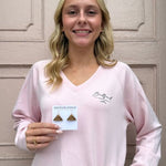 Bedford Pennsylvania V - Neck Sweatshirt | Baby Pink - Juli's Wearable Art