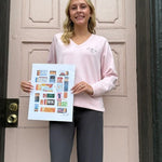 Bedford Pennsylvania V - Neck Sweatshirt | Baby Pink - Juli's Wearable Art