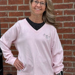 Bedford Pennsylvania V - Neck Sweatshirt | Baby Pink - Juli's Wearable Art