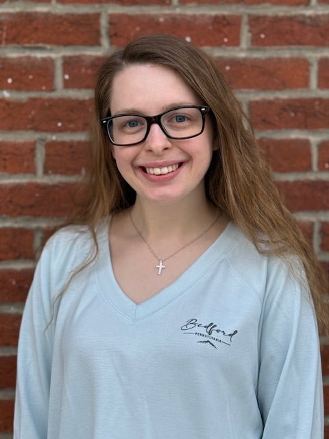 Bedford Pennsylvania V - Neck Sweatshirt | Sheer Blue - Juli's Wearable Art