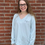 Bedford Pennsylvania V - Neck Sweatshirt | Sheer Blue - Juli's Wearable Art