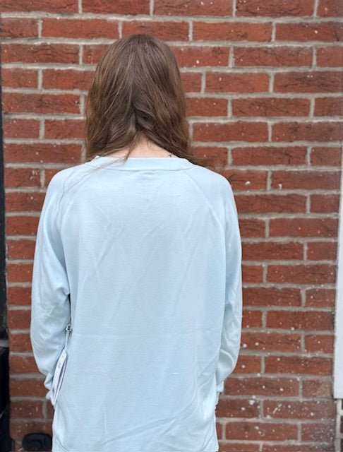 Bedford Pennsylvania V - Neck Sweatshirt | Sheer Blue - Juli's Wearable Art