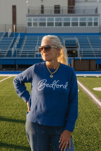Bedford Script Crew Neck Sweater - Juli's Wearable Art