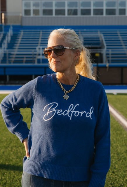 Bedford Script Crew Neck Sweater - Juli's Wearable Art