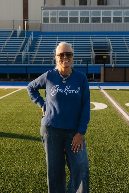 Bedford Script Crew Neck Sweater - Juli's Wearable Art