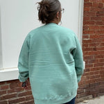 Bedford Unisex Crewneck Sweatshirt – Cool Teal with Chenille Letters - Juli's Wearable Art