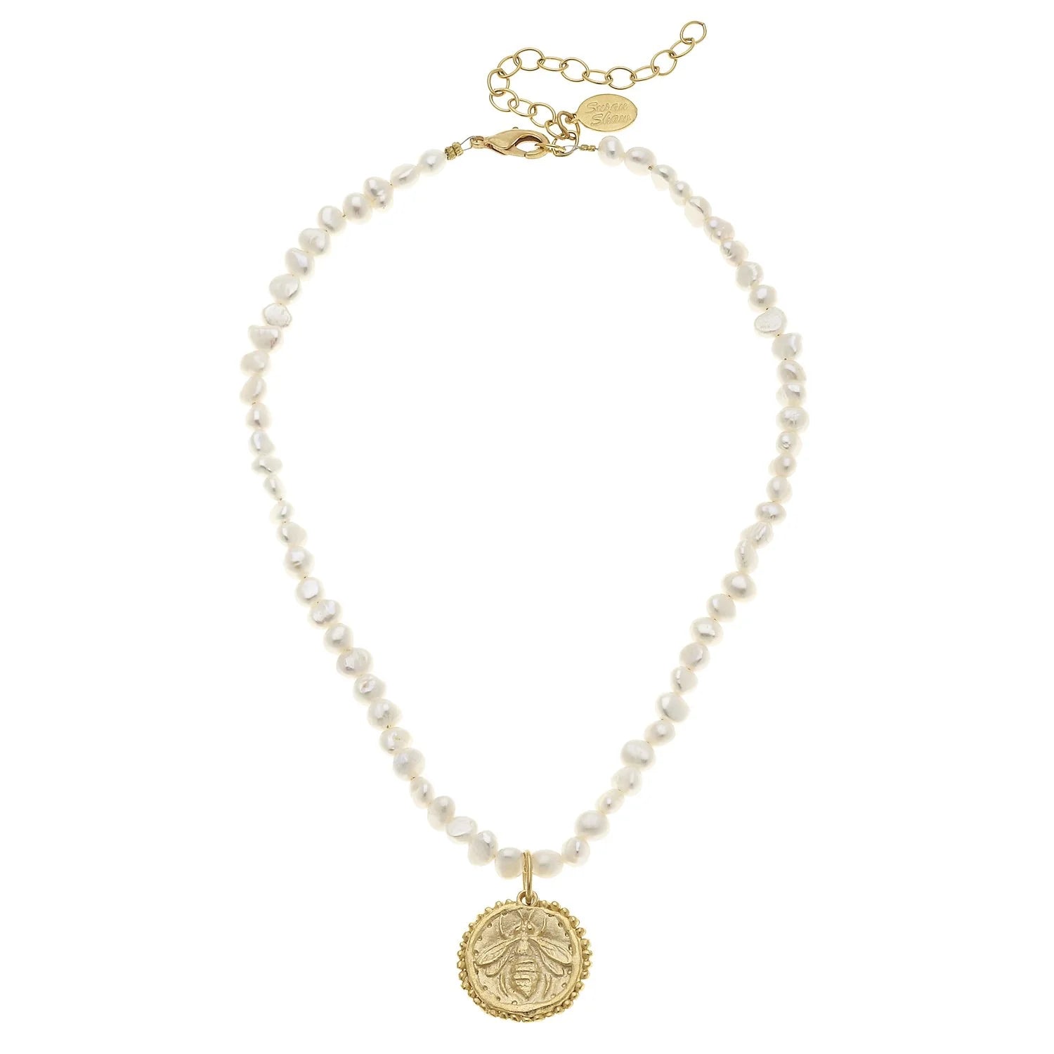 Bee + Pearl Necklace - Juli's Wearable Art