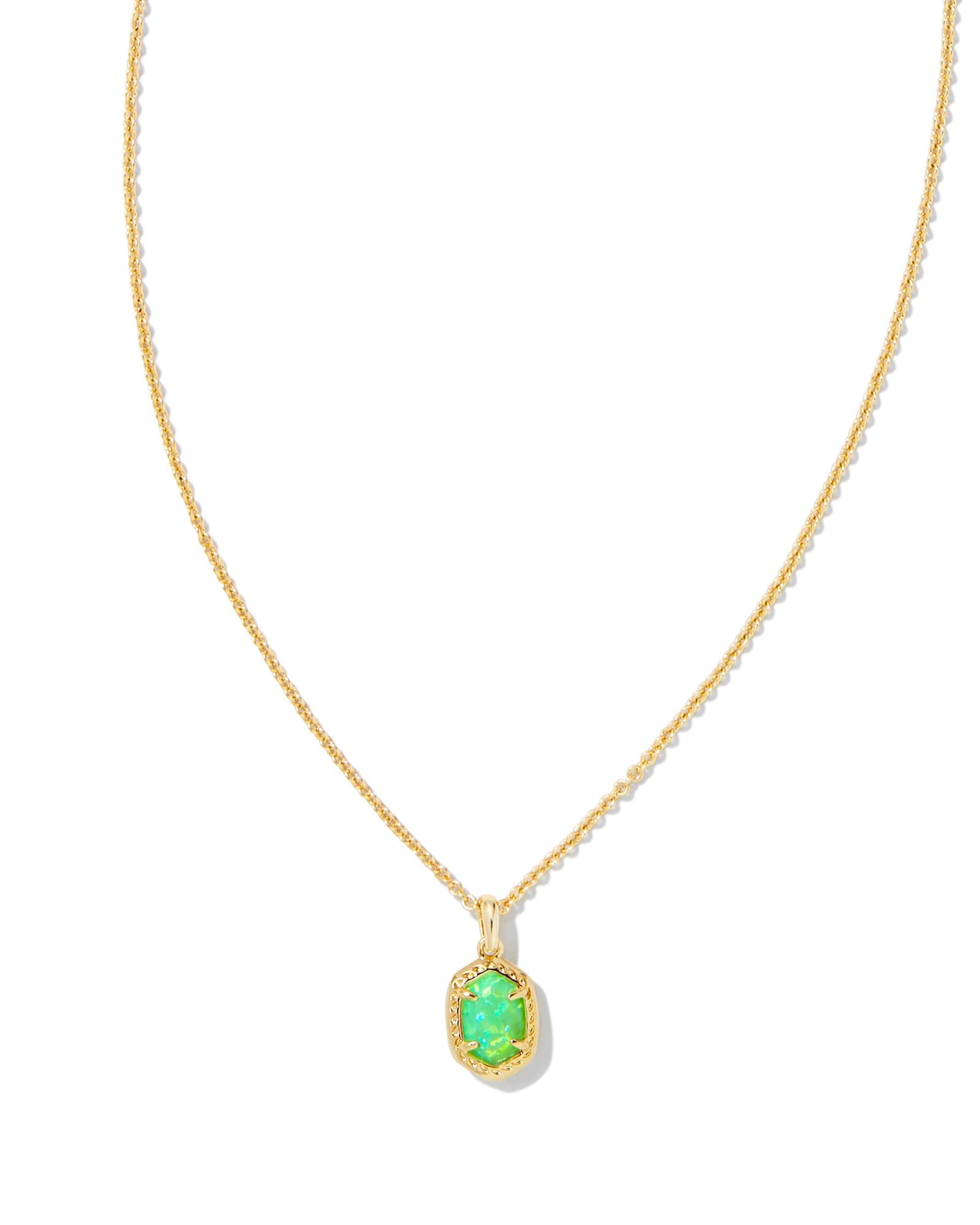 Kendra Scott Daphne Gold & Bright Green Opal Framed Pendant Necklace