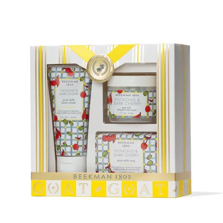 Beekman 1802 Pistachio Dark Cherry Goat Milk Holiday Spa Set - Juli's Wearable Art