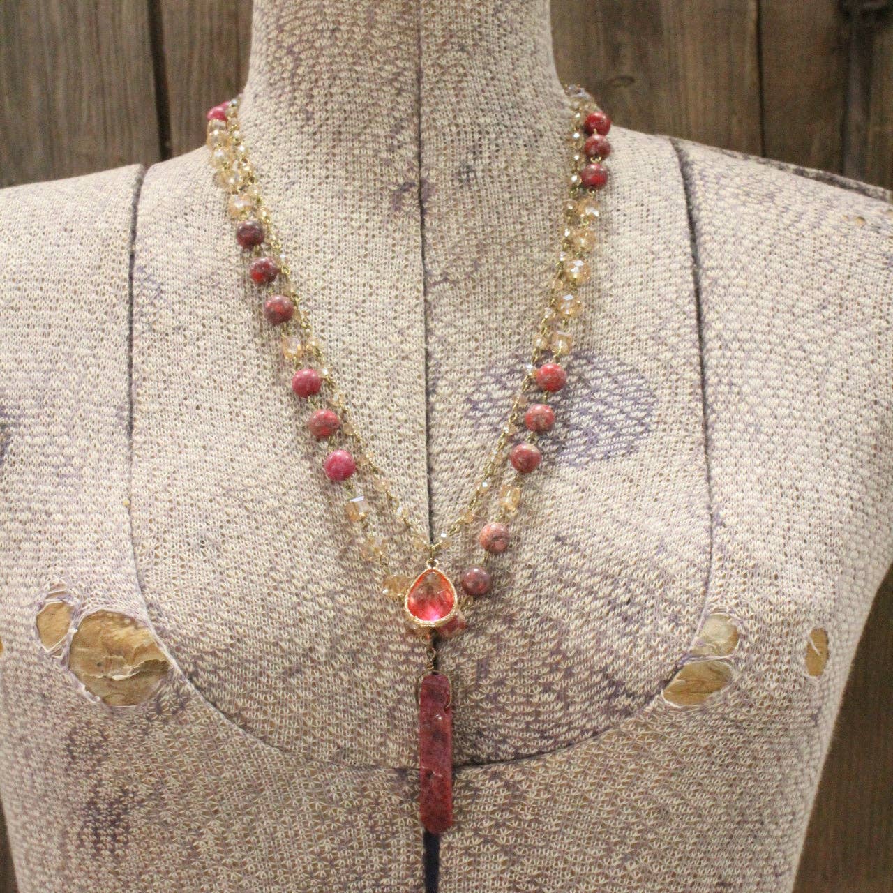 Best In Show Cherry Stone Layered Necklace - Juli's Wearable Art