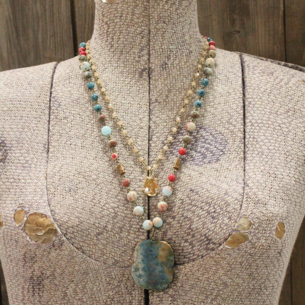 Best In Show Summer Time Stone Layered Necklace - Juli's Wearable Art