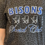 Bisons Leopard Print "Social Club" Tee - Juli's Wearable Art
