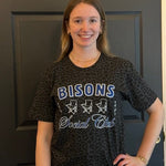 Bisons Leopard Print "Social Club" Tee - Juli's Wearable Art