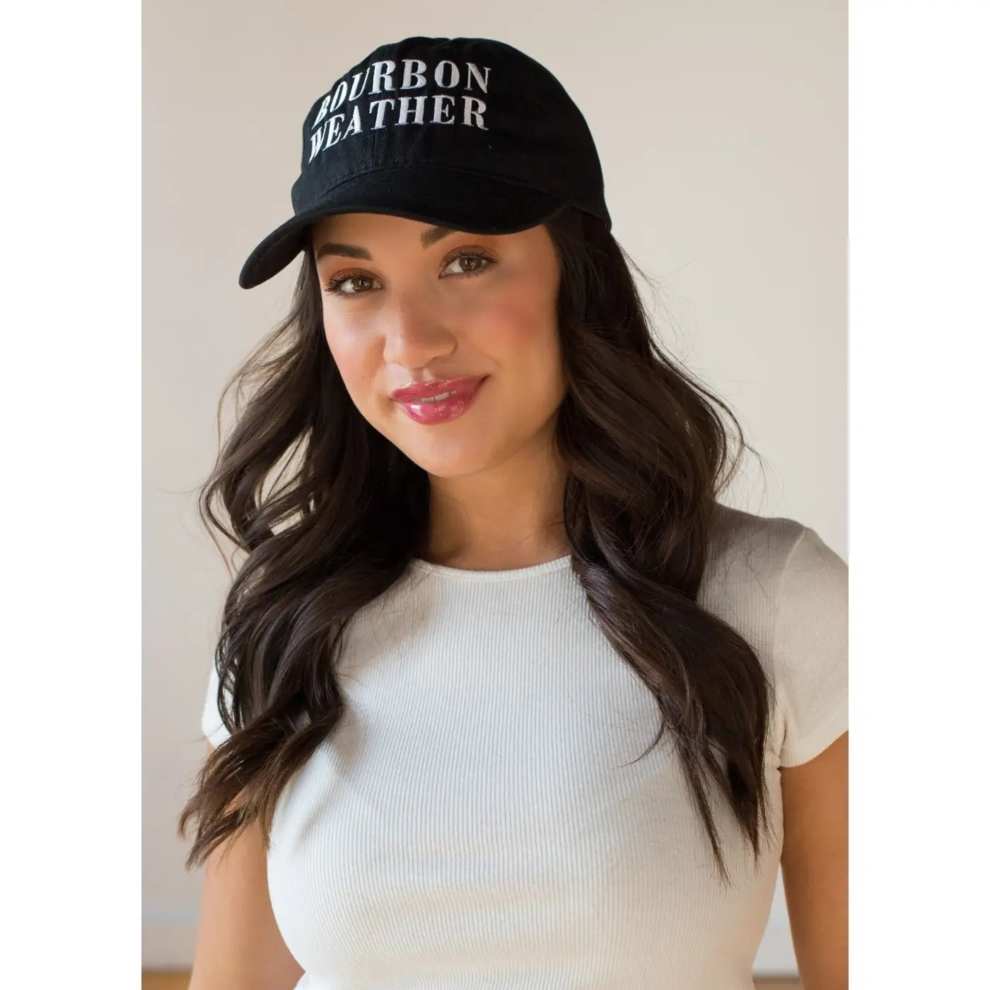 Black "Bourbon Weather" Baseball Hat - Juli's Wearable Art