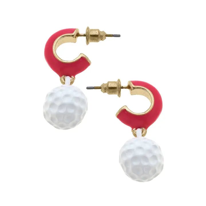 Blair Golf Ball Huggie Hoop Earrings - Juli's Wearable Art