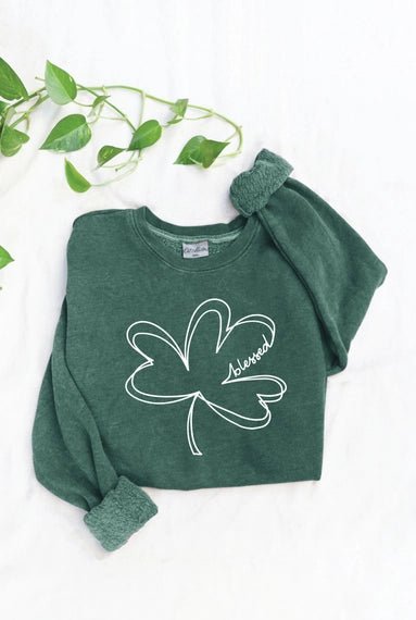 Blessed Clover Mineral Graphic Sweatshirt