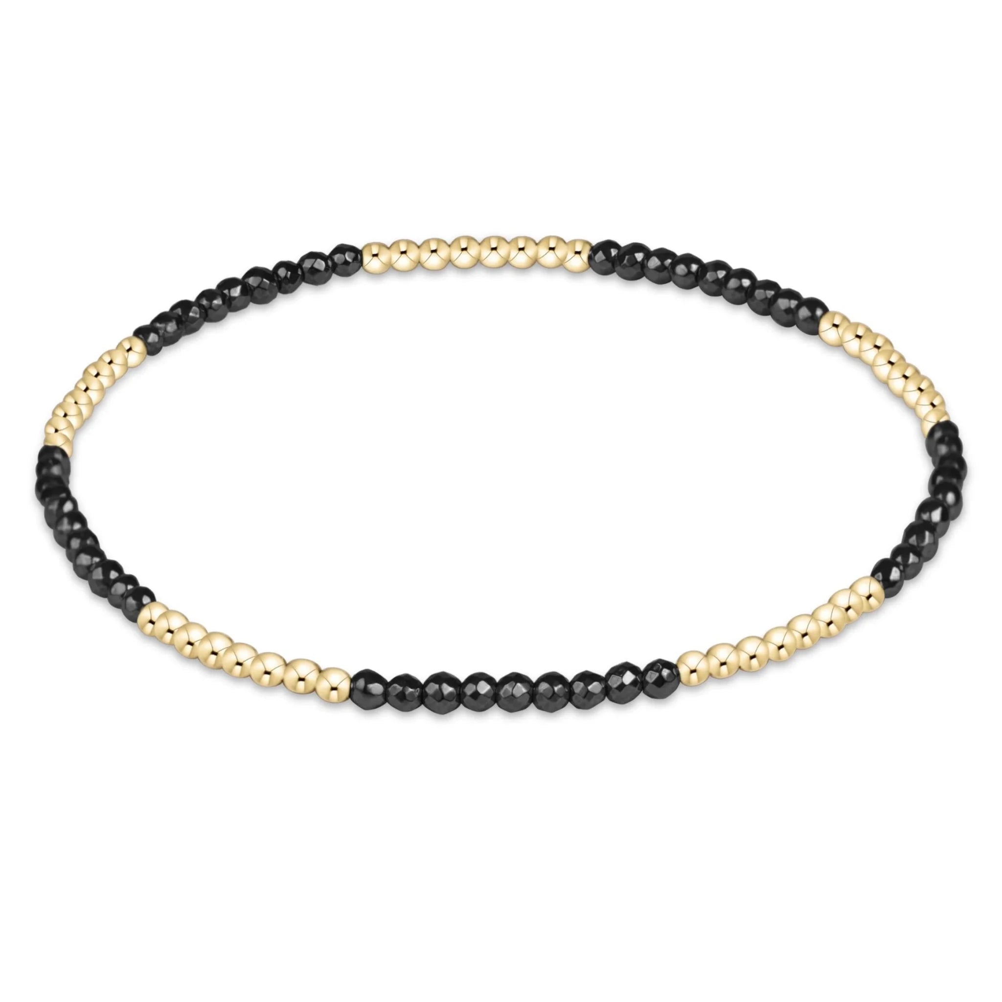 Blissful Faceted Hematite 2mm Bracelet | Gold - Juli's Wearable Art