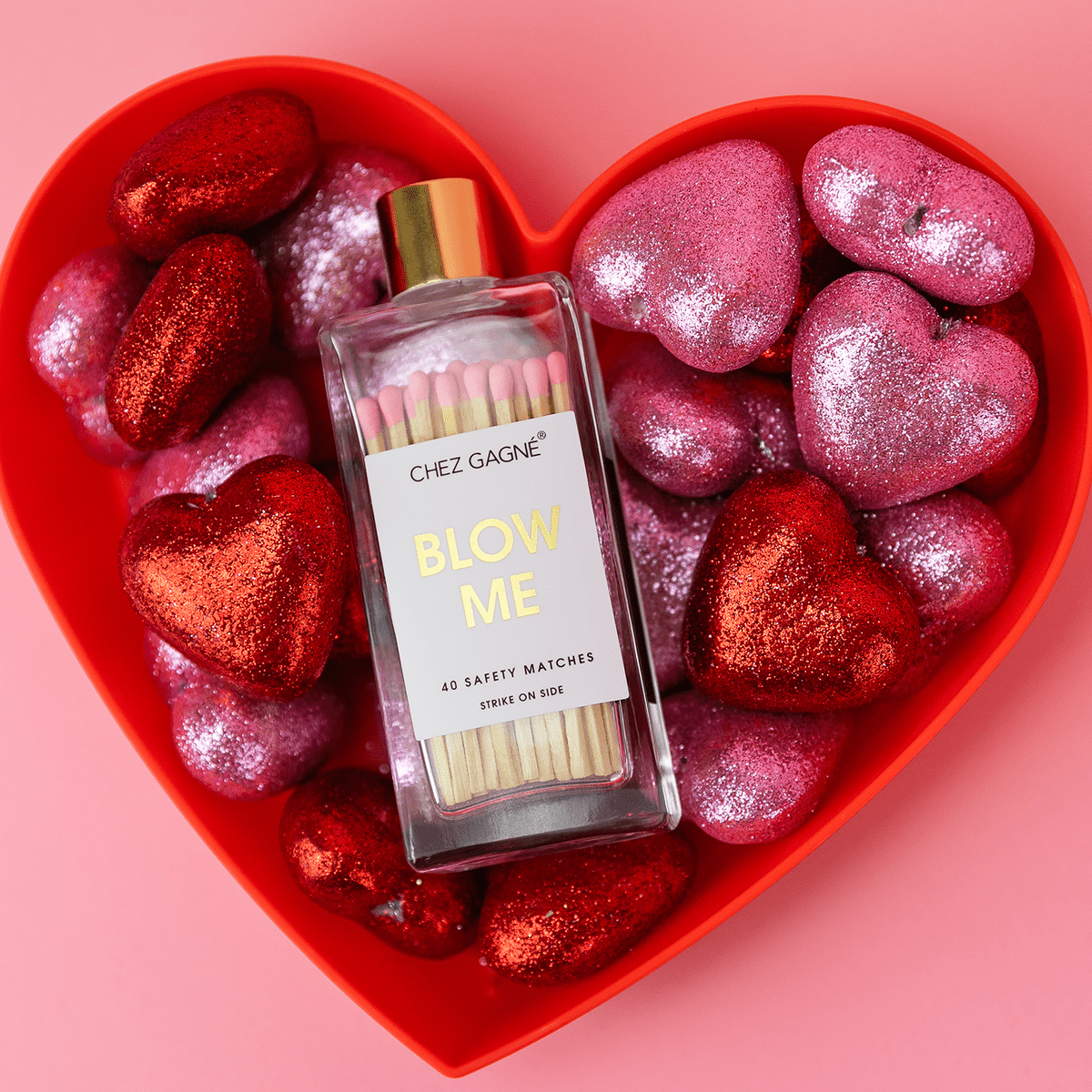 Blow Me | Light Pink Matches in Glass Bottle