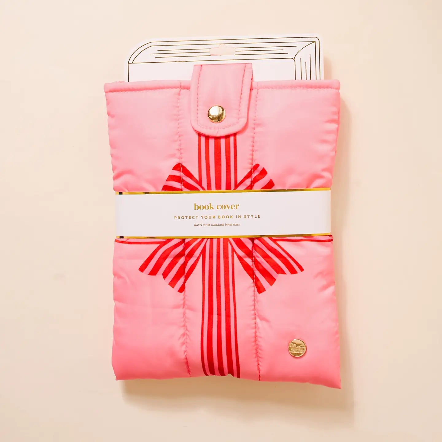 Book Cover - Holiday Gift Bow Red - Juli's Wearable Art