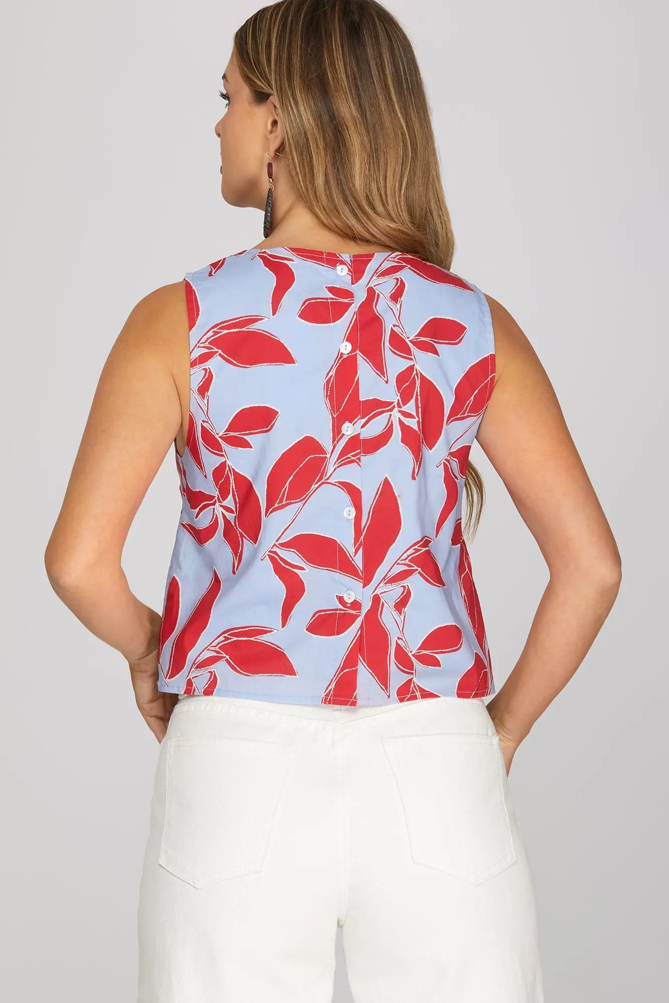 Botanical Bliss Sleeveless Top - Juli's Wearable Art