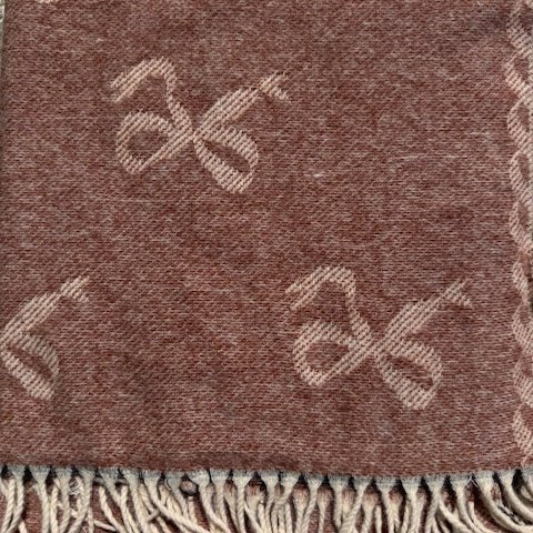 Bow Print Tassel Wrap Around Scarves - Juli's Wearable Art