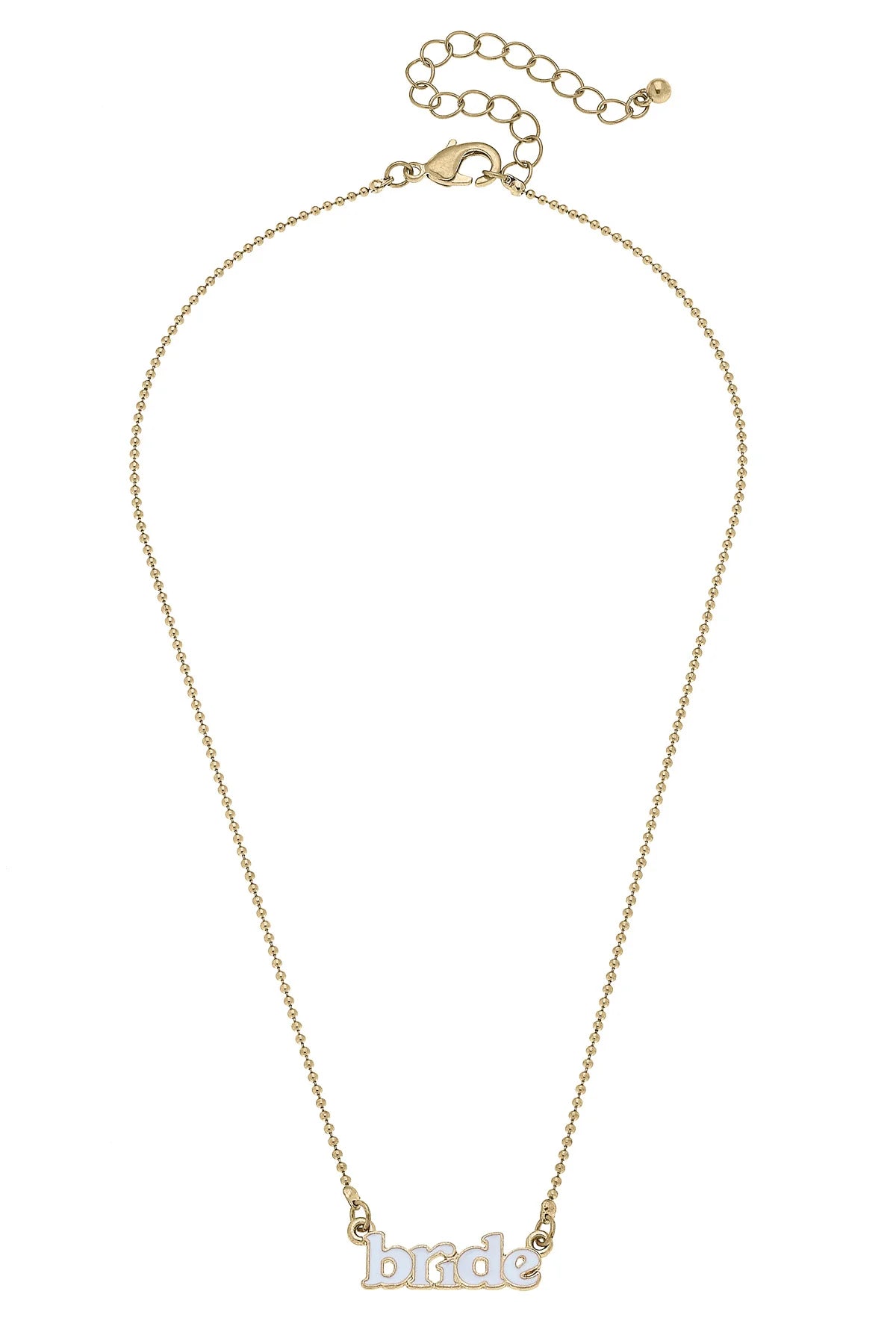 Bride Enamel Necklace in White - Juli's Wearable Art