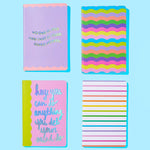Bright & Fun Mini Notebook | 4 Pack Set | Neon + Foil - Juli's Wearable Art