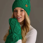 Bright Green Pattern Knit Pom Hat - Juli's Wearable Art