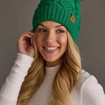 Bright Green Pattern Knit Pom Hat - Juli's Wearable Art