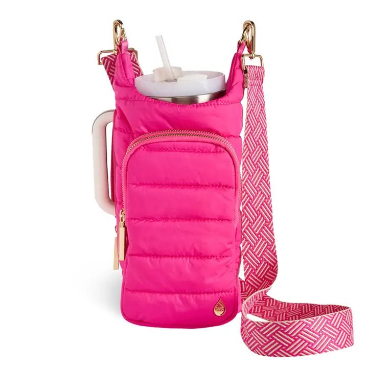 Bright Pink Hydrobag® Handle™ with Pink and Cream Strap - Juli's Wearable Art