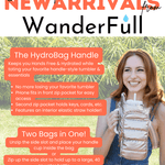 Bright Pink HydroBag® Handle™ with Pink and Green Striped Strap - Juli's Wearable Art