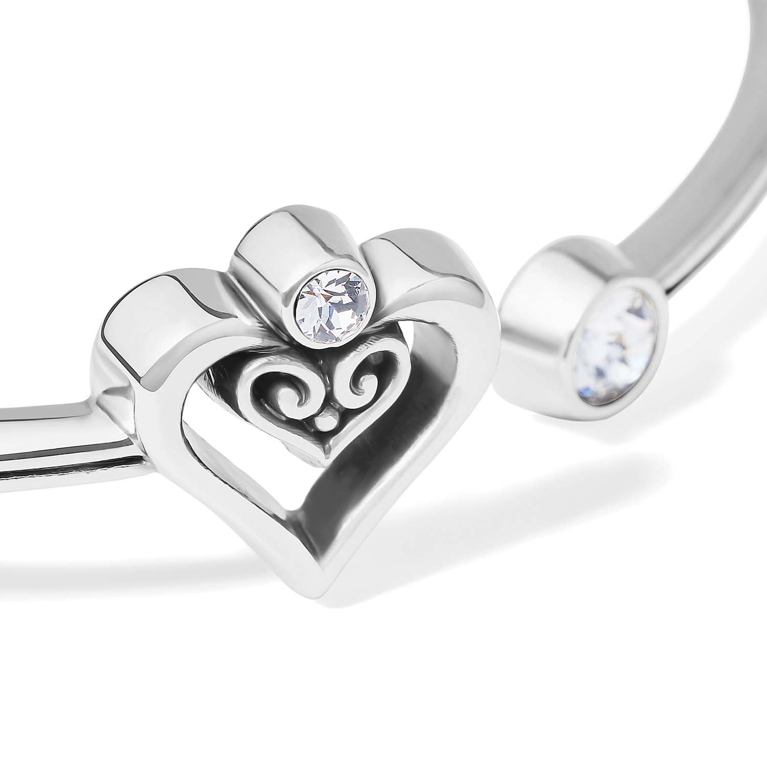 Brighton Alcazar Duet Heart Open Hinged Bangle - Juli's Wearable Art