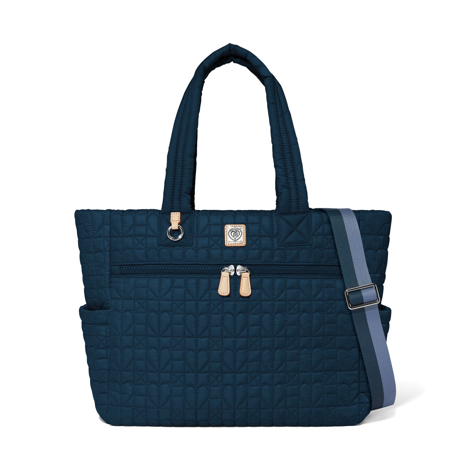 Brighton Amara Large Tote | Heart Beat Collection | Navy Blue - Juli's Wearable Art