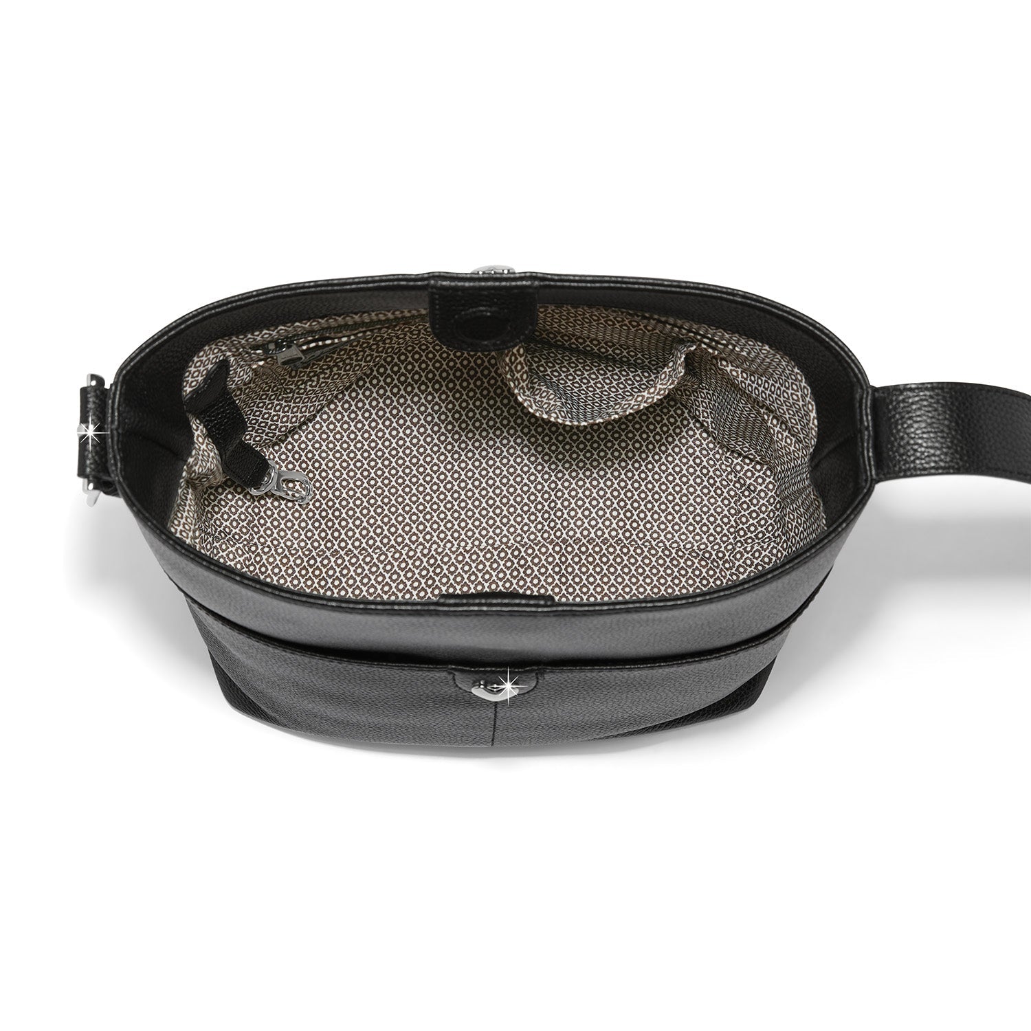 Brighton Amari Shoulder Bag in Black Pebbled Leather