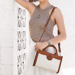 Brighton Arta Small Tote – Luggage - White Leather - Juli's Wearable Art