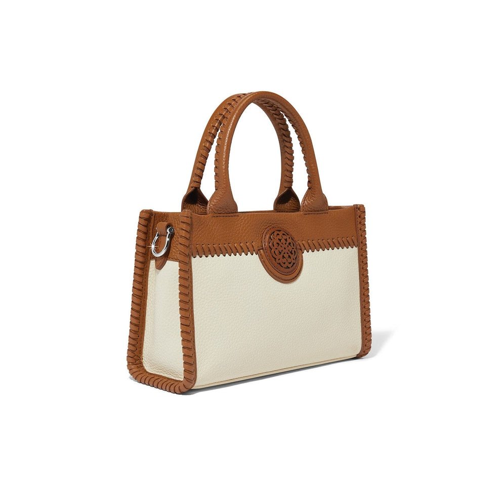 Brighton Arta Small Tote – Luggage - White Leather - Juli's Wearable Art