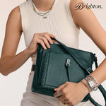 Brighton Astrid Organizer Handbag | Jewel Green Leather - Juli's Wearable Art