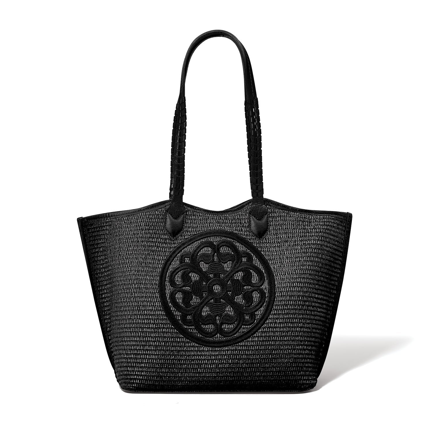 Brighton Bruna Large Straw Tote | Black