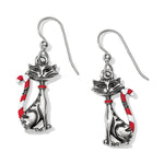 Brighton Candy Cane Cat Earrings - Juli's Wearable Art