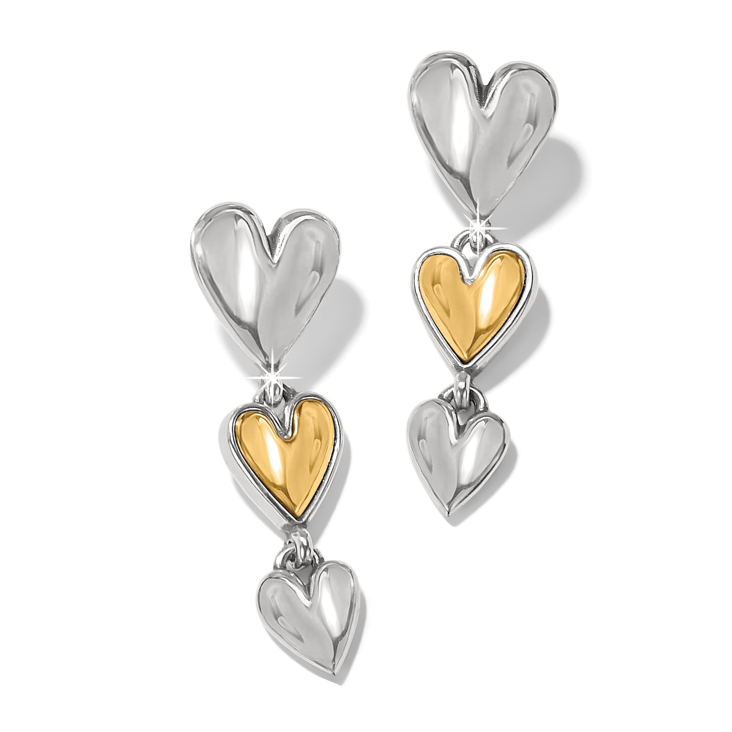 Brighton Cascade Heart Trio Post Drop Earrings - Juli's Wearable Art